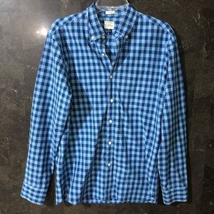 J. Crew Blue and Navy Gingham Button-Down Shirt